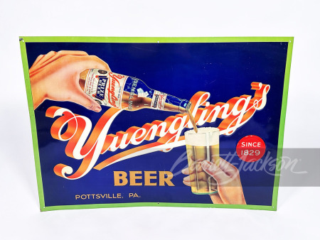 CIRCA 1933 YUENGLING BEER EMBOSSED TIN SIGN