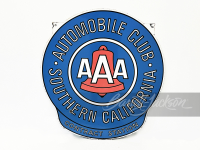 ADDENDUM ITEM - 1950S AAA SOUTHERN CALIFORNIA PORCELAIN SIGN