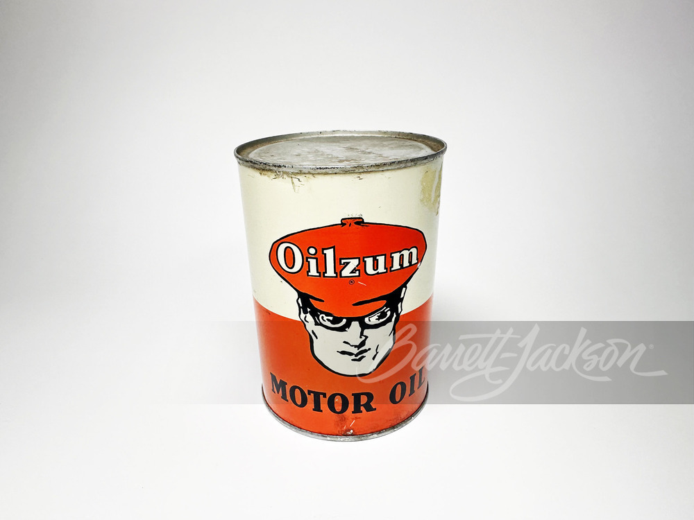 LATE 1940S-EARLY '50S OILZUM MOTOR OIL METAL QUART CAN