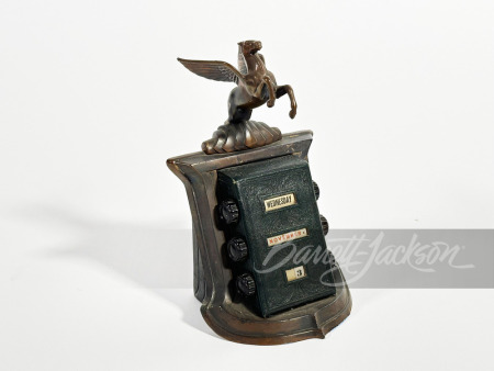 CIRCA 1930S MOBIL OIL BRONZE SCROLL CALENDAR