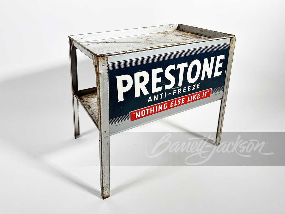 CIRCA 1940S PRESTONE ANTI-FREEZE METAL DISPLAY STAND