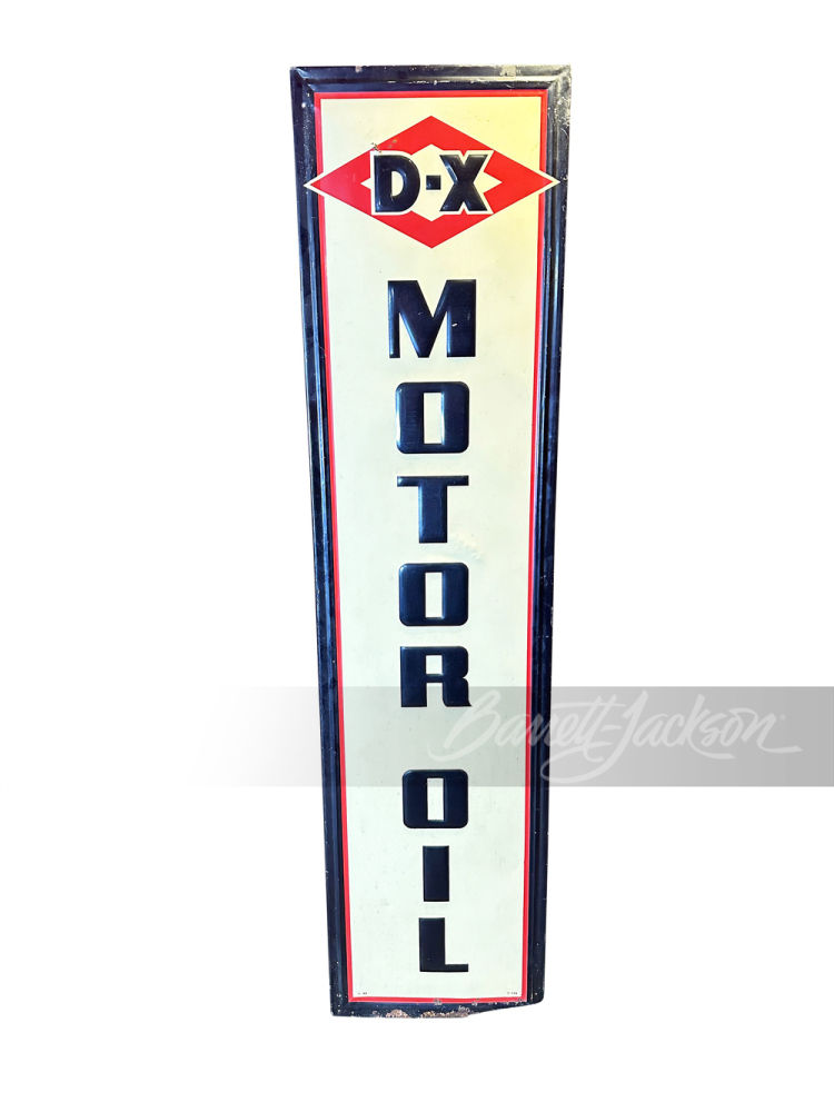 1948 DX MOTOR OIL TIN SIGN