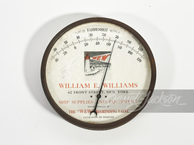 TURN-OF-THE-CENTURY WILLIAM E. WILLIAMS SHIP SUPPLIES METAL THERMOMETER