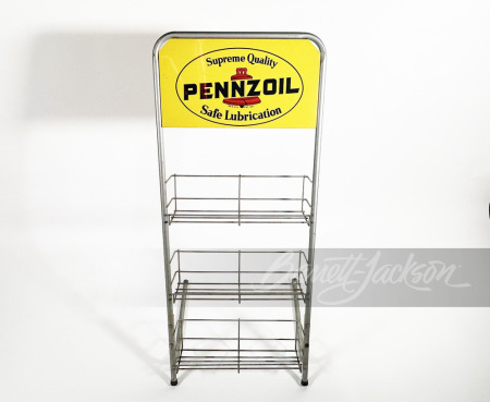 CIRCA 1960S PENNZOIL MOTOR OIL METAL DISPLAY RACK