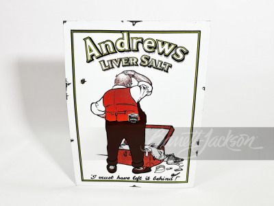 VINTAGE ANDREWS LIVER SALT PORCELAIN SIGN