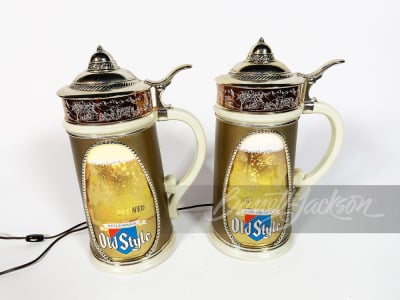 PAIR OF 1960S OLD STYLE BEER LIGHT-UP WALL SCONCES