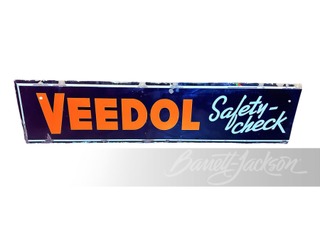 LARGE 1940S VEEDOL SAFETY CHECK PORCELAIN SIGN