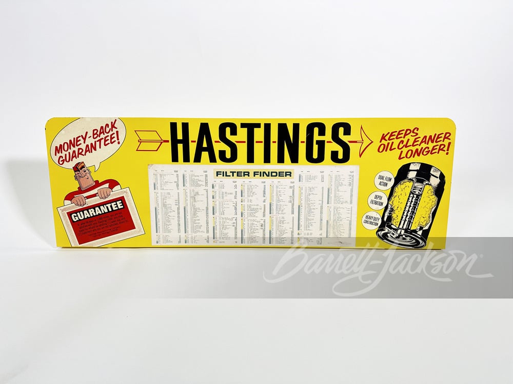 1960S HASTINGS PISTON RINGS TIN SIGN