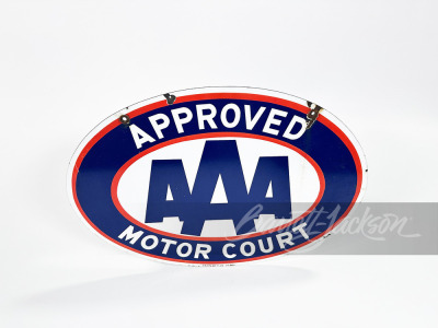 1950S AAA APPROVED MOTOR COURT PORCELAIN SIGN