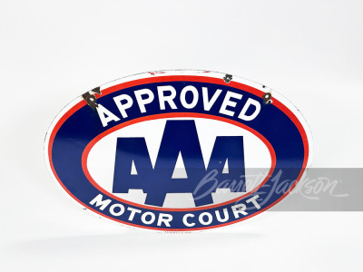 1950S AAA APPROVED MOTOR COURT PORCELAIN SIGN - 2