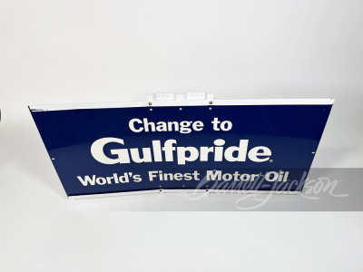 LARGE LATE-1960S GULFPRIDE MOTOR OIL TIN SIGN