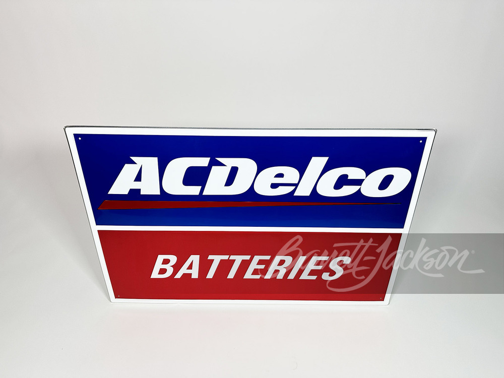 VINTAGE GM ACDELCO BATTERIES EMBOSSED TIN SIGN