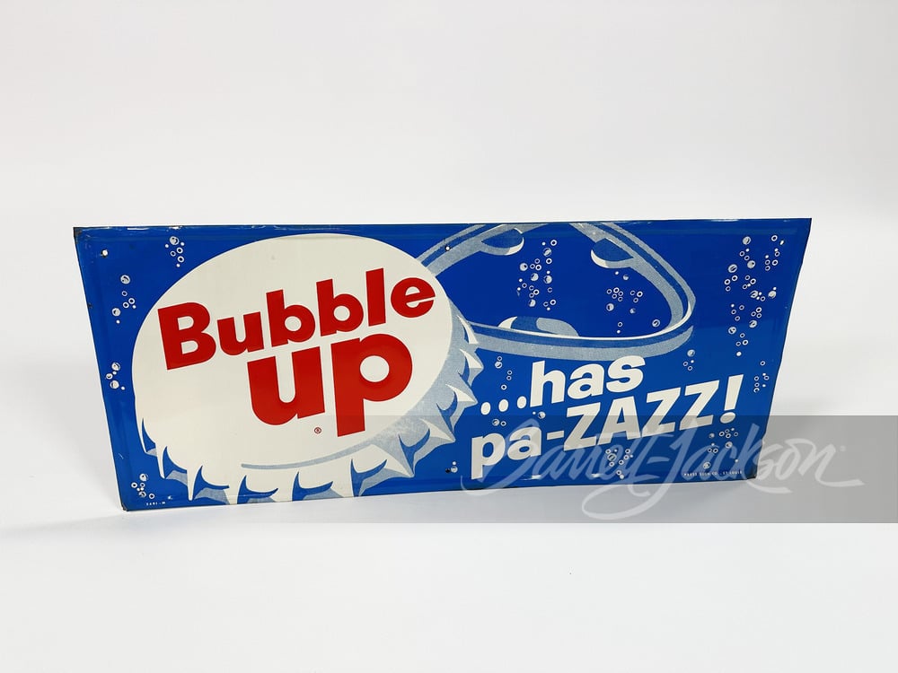 1960S BUBBLE-UP SODA TIN SIGN