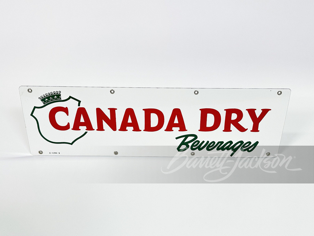 1950S CANADA DRY BEVERAGES PORCELAIN SIGN