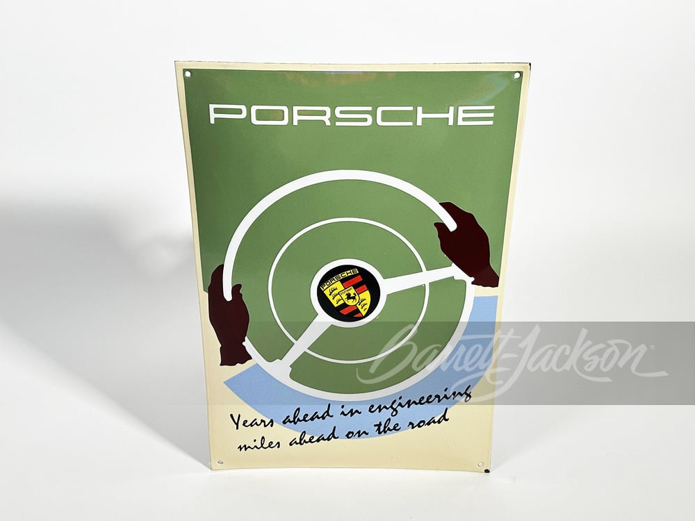 LIMITED-EDITION PORSCHE AUTOMOBILES PORCELAIN SIGN