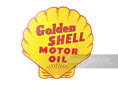 1930S GOLDEN SHELL MOTOR OIL PORCELAIN SIGN