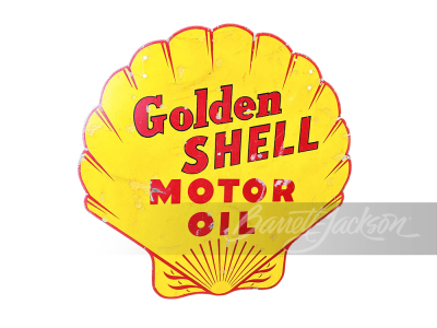 1930S GOLDEN SHELL MOTOR OIL PORCELAIN SIGN - 2