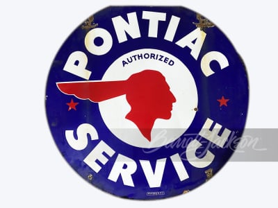 CIRCA 1940S-50S PONTIAC AUTHORIZE SERVICE PORCELAIN SIGN