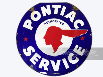 CIRCA 1940S-50S PONTIAC AUTHORIZE SERVICE PORCELAIN SIGN - 2