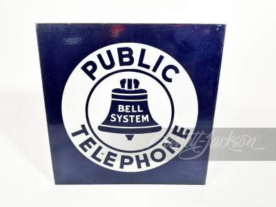 1940S-50S BELL PUBLIC TELEPHONE PORCELAIN FLANGE SIGN - 2