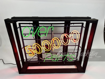 VINTAGE "OVER 500,000 PARTS" SKELETON NEON SIGN