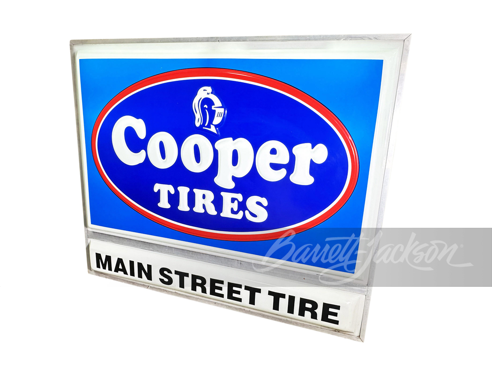 LARGE VINTAGE COOPER TIRES LIGHT-UP SIGN