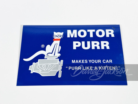 1960S MOTOR PURR ENGINE ADDITIVE TIN RACK SIGN