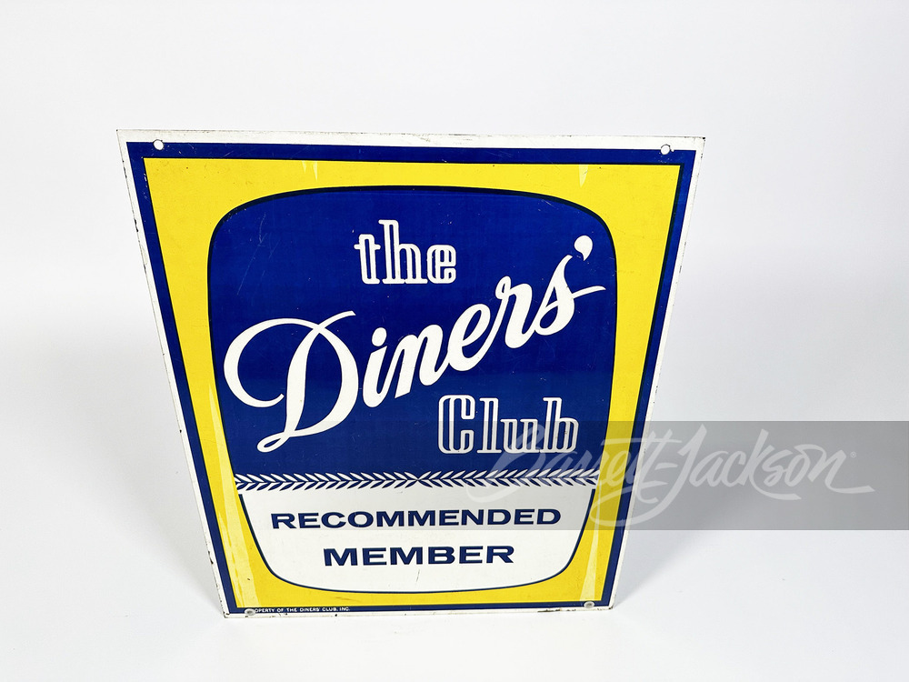 1960S-70S DINERS' CLUB RECOMMENDED MEMBER TIN SIGN