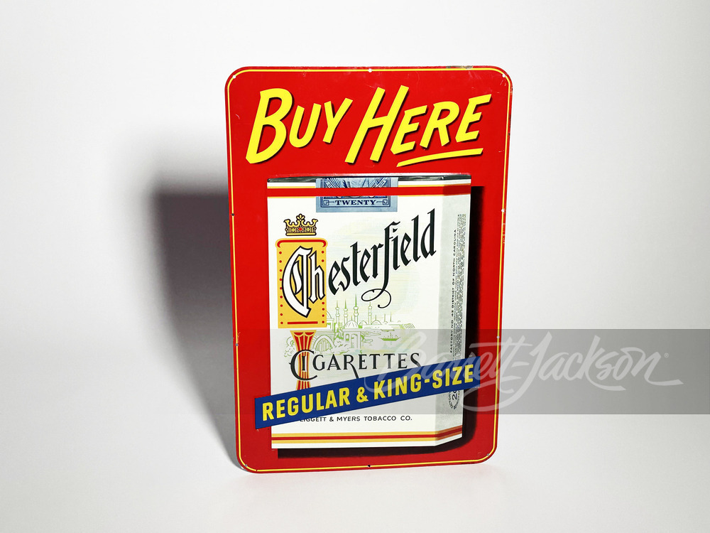 1950S CHESTERFIELD CIGARETTES TIN SIGN