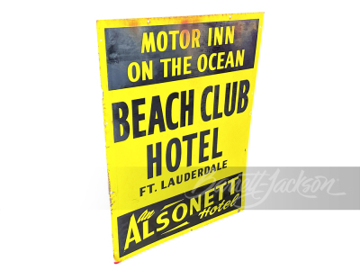 LATE-1950S/EARLY-60S FORT LAUDERDALE BEACH CLUB HOTEL PORCELAIN SIGN - 2