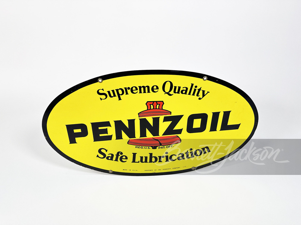 1970S PENNZOIL MOTOR OIL TIN SIGN