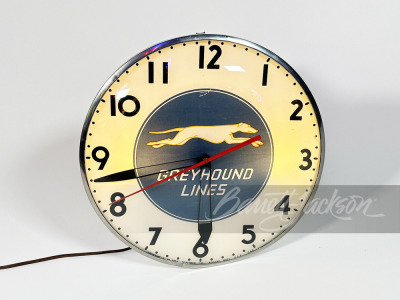 LATE-1940S/EARLY-50S GREYHOUND BUS LINES LIGHT-UP CLOCK