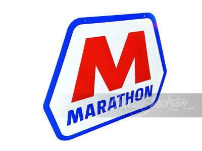 LARGE VINTAGE MARATHON OIL TIN SIGN - 2