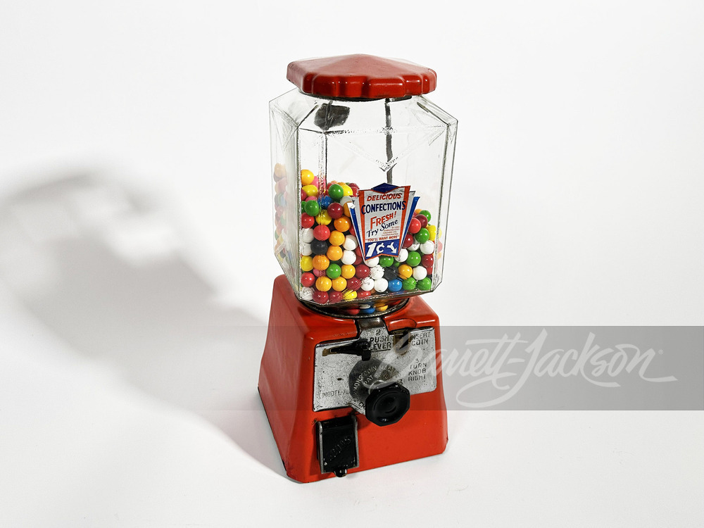 1930S SIMMONS PORCELAIN-COATED GUMBALL MACHINE