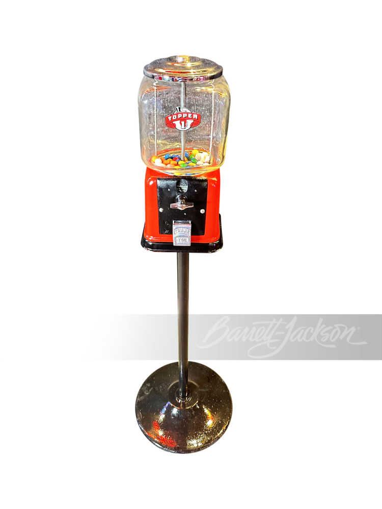 1940S-50S TOPPER GUMBALL MACHINE ON STAND