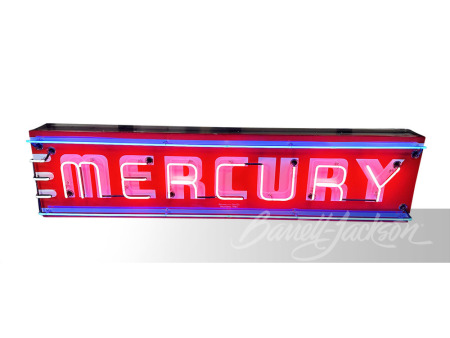 CIRCA 1940S MERCURY AUTOMOBILES NEON PORCELAIN SIGN