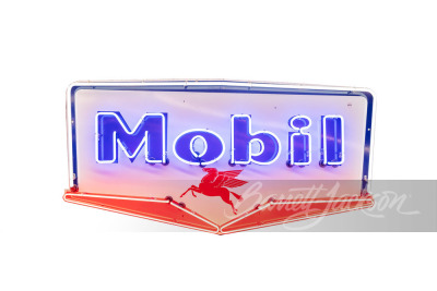 1957 MOBIL OIL PORCELAIN WITH NEON SIGN