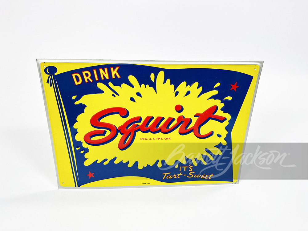 1954 SQUIRT TIN SIGN