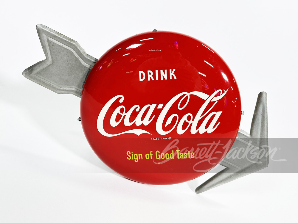 1950S COCA-COLA BUTTON SIGN