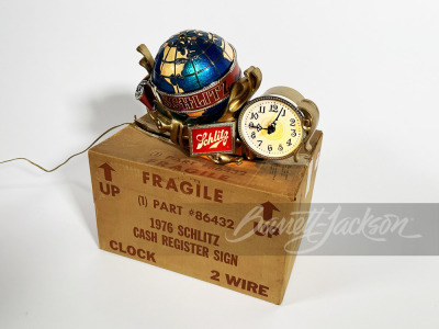 1976 SCHLITZ ROTATING GLOBE CLOCK SIGN