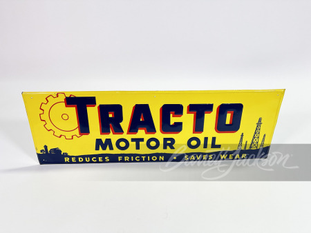 LATE-1950S TRACTO MOTOR OIL EMBOSSED TIN SIGN