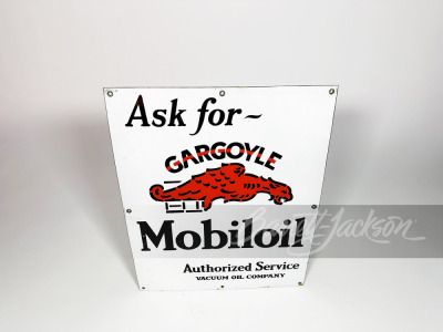 1920S MOBILOIL GARGOYLE OIL PORCELAIN SIGN