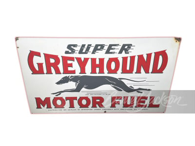 1930S GREYHOUND MOTOR FUEL PORCELAIN SIGN - 2