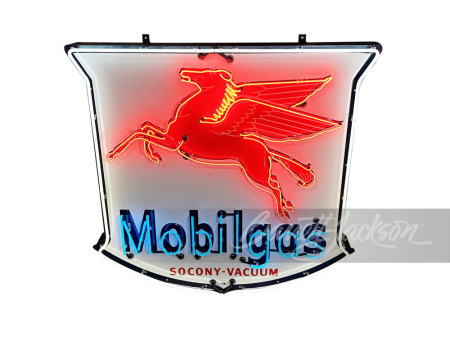 1951 MOBILGAS PORCELAIN WITH NEON SIGN