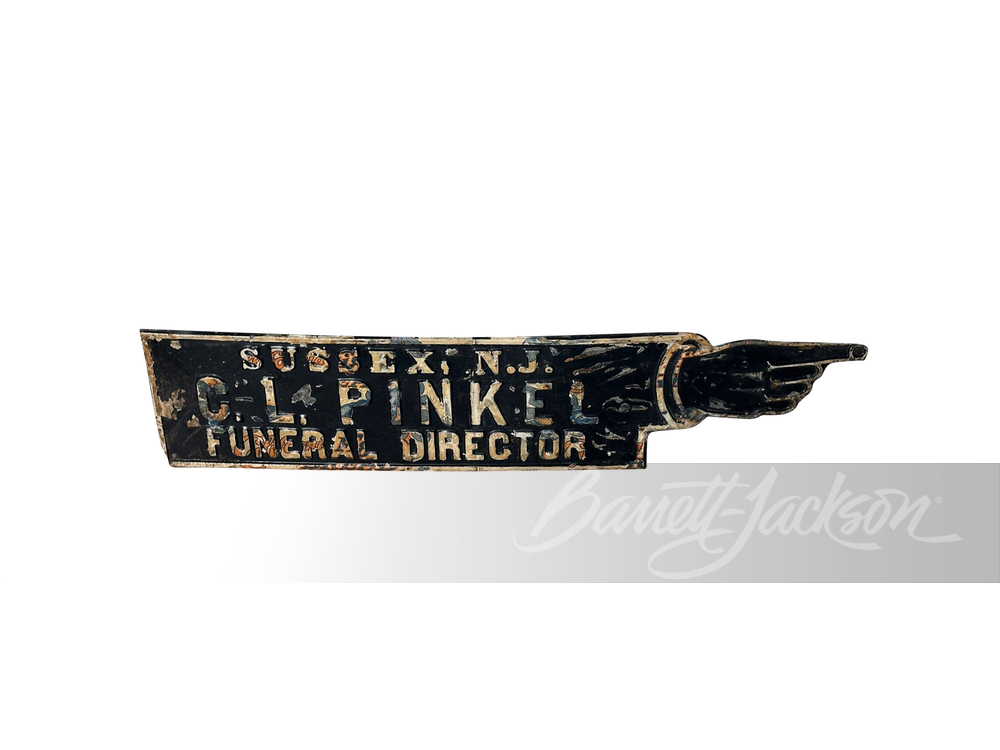 LATE TEENS CL PINKEL FUNERAL DIRECTOR SIGN