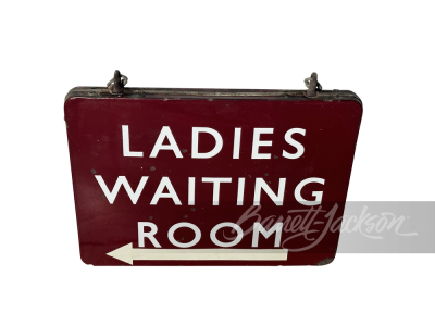 1930S LADIES WAITING ROOM PORCELAIN SIGN - 2