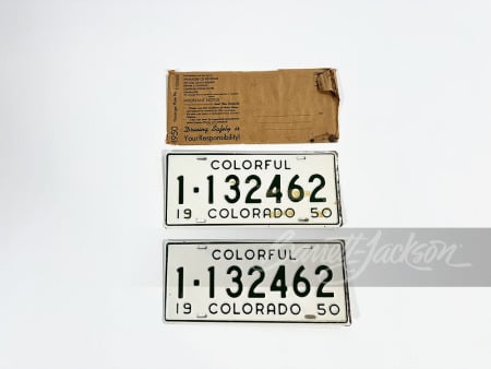 SET OF 1950 COLORADO METAL LICENSE PLATES