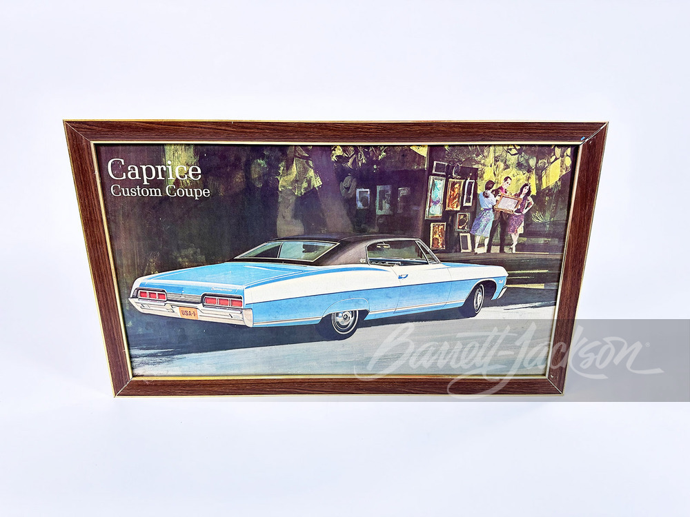 CIRCA 1960S CHEVROLET CAPRICE CUSTOM COUPE CARDBOARD SIGN