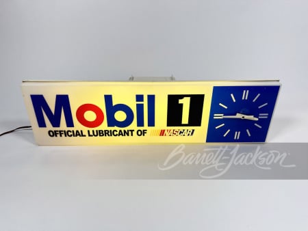 VINTAGE MOBIL 1 NASCAR OIL LUBRICANT LIGHT-UP SIGN