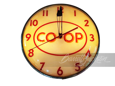 1950S CO-OP OIL LIGHT-UP CLOCK